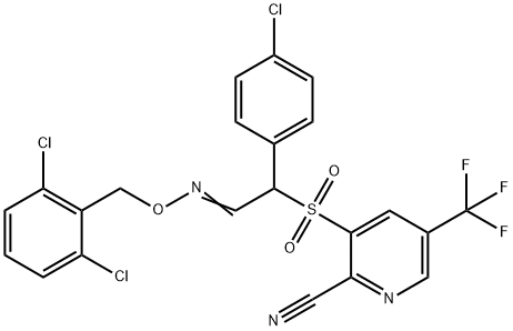 3-[(1-(4-CHLOROPHENYL)-2-([(2,6-DICHLOROBENZYL)OXY]IMINO)ETHYL)SULFONYL]-5-(TRIFLUOROMETHYL)-2-PYRIDINECARBONITRILE 结构式