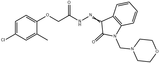 N-(AZA(1-(MORPHOLIN-4-YLMETHYL)-2-OXOINDOLIN-3-YLIDENE)METHYL)-2-(4-CHLORO-2-METHYLPHENOXY)ETHANAMIDE 结构式