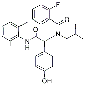 N-[2-(2,6-DIMETHYLANILINO)-1-(4-HYDROXYPHENYL)-2-OXOETHYL]-2-FLUORO-N-ISOBUTYLBENZAMIDE 结构式