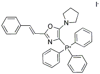 (2-STYRYL-5-TETRAHYDRO-1H-PYRROL-1-YL-1,3-OXAZOL-4-YL)(TRIPHENYL)PHOSPHONIUM IODIDE 结构式