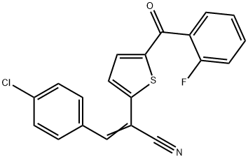 3-(4-CHLOROPHENYL)-2-[5-(2-FLUOROBENZOYL)-2-THIENYL]ACRYLONITRILE 结构式