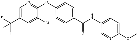 (4-(3-Chloro-5-(trifluoromethyl)(2-pyridyloxy))phenyl)-N-(6-methoxy(3-pyridyl))formamide 结构式
