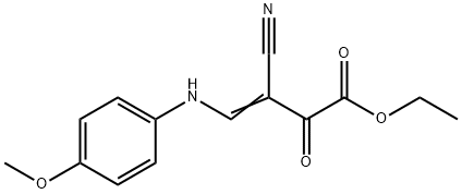 ETHYL 3-CYANO-4-(4-METHOXYANILINO)-2-OXO-3-BUTENOATE 结构式