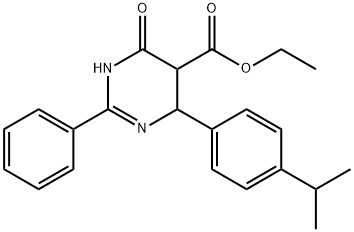 ETHYL 6-HYDROXY-4-(4-ISOPROPYLPHENYL)-2-PHENYL-4,5-DIHYDRO-5-PYRIMIDINECARBOXYLATE 结构式