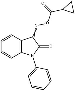 3-([(CYCLOPROPYLCARBONYL)OXY]IMINO)-1-PHENYL-1,3-DIHYDRO-2H-INDOL-2-ONE 结构式