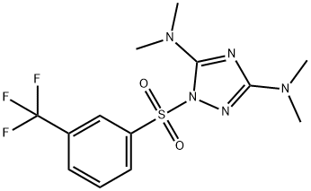 N-(3-(DIMETHYLAMINO)-1-([3-(TRIFLUOROMETHYL)PHENYL]SULFONYL)-1H-1,2,4-TRIAZOL-5-YL)-N,N-DIMETHYLAMINE 结构式