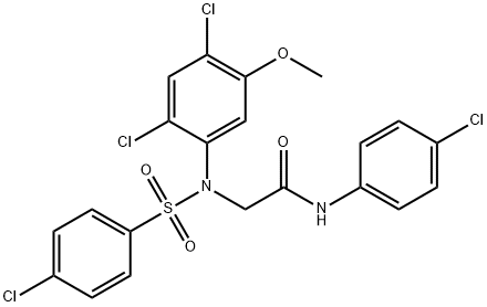 N-(4-Chlorophenyl)-2-(N-(4-chlorophenylsulfonyl)-2,4-dichloro-5-methoxyphenylamino)acetamide 结构式