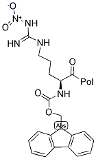 Fmoc-Arg(NO2)-Wang resin 结构式