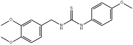 (((3,4-DIMETHOXYPHENYL)METHYL)AMINO)((4-METHOXYPHENYL)AMINO)METHANE-1-THIONE 结构式