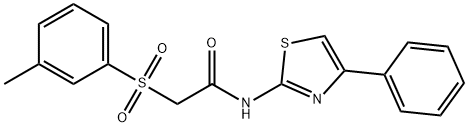 N-(4-苯基噻唑-2-基)-2-(间甲苯磺酰基)乙酰胺 结构式