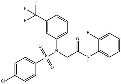 2-[[(4-CHLOROPHENYL)SULFONYL]-3-(TRIFLUOROMETHYL)ANILINO]-N-(2-FLUOROPHENYL)ACETAMIDE 结构式