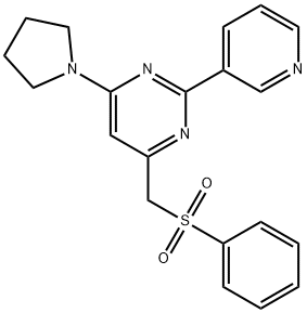 4-[(PHENYLSULFONYL)METHYL]-2-(3-PYRIDINYL)-6-(1-PYRROLIDINYL)PYRIMIDINE 结构式