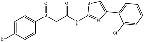 2-[(4-BROMOPHENYL)SULFINYL]-N-[4-(2-CHLOROPHENYL)-1,3-THIAZOL-2-YL]ACETAMIDE 结构式