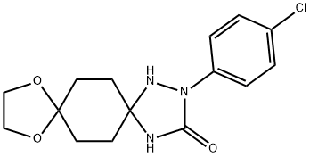 2-(4-CHLOROPHENYL)-9,12-DIOXA-1,2,4-TRIAZADISPIRO[4.2.4.2]TETRADECAN-3-ONE 结构式