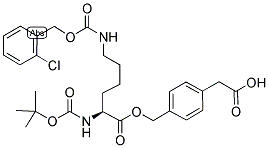 Boc-L-Lys(2-Cl-Z)-O-CH2-phi-CH2-COOH 结构式
