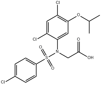 N-(4-CHLOROPHENYLSULFONYL)-2,4-DICHLORO-5-ISOPROPOXYPHENYLGLYCINE 结构式
