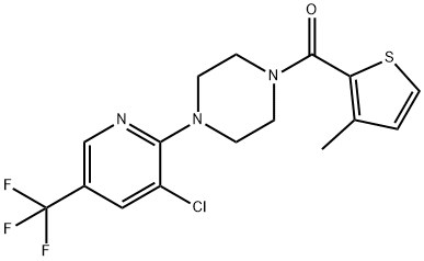 4-(3-CHLORO-5-(TRIFLUOROMETHYL)(2-PYRIDYL))PIPERAZINYL 3-METHYL(2-THIENYL) KETONE 结构式