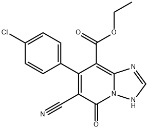 ETHYL 7-(4-CHLOROPHENYL)-6-CYANO-5-OXO-3,5-DIHYDRO[1,2,4]TRIAZOLO[1,5-A]PYRIDINE-8-CARBOXYLATE 结构式