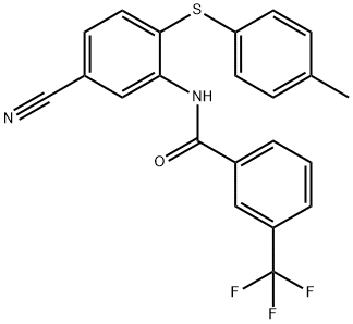 N-(5-氰基-2-(对甲苯硫基)苯基)-3-(三氟甲基)苯甲酰胺 结构式