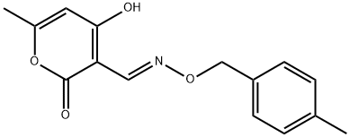 4-HYDROXY-6-METHYL-2-OXO-2H-PYRAN-3-CARBALDEHYDE O-(4-METHYLBENZYL)OXIME 结构式