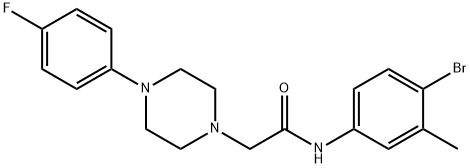 N-(4-BROMO-3-METHYLPHENYL)-2-[4-(4-FLUOROPHENYL)PIPERAZINO]ACETAMIDE 结构式