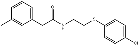 N-(2-[(4-CHLOROPHENYL)SULFANYL]ETHYL)-2-(3-METHYLPHENYL)ACETAMIDE 结构式