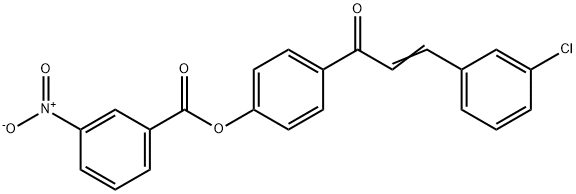4-[3-(3-CHLOROPHENYL)ACRYLOYL]PHENYL 3-NITROBENZENECARBOXYLATE 结构式