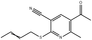 5-Acetyl-2-(2-butenylsulfanyl)-6-methylnicotinonitrile 结构式