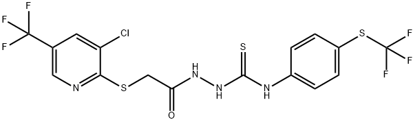 1-(2-(3-Chloro-5-(trifluoromethyl)(2-pyridylthio))acetyl)-4-(4-(trifluoromethylthio)phenyl)thiosemicarbazide 结构式