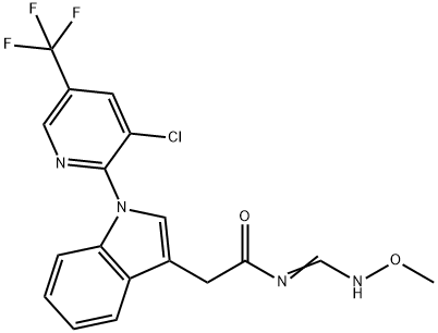 2-(1-[3-CHLORO-5-(TRIFLUOROMETHYL)-2-PYRIDINYL]-1H-INDOL-3-YL)-N-[(METHOXYAMINO)METHYLENE]ACETAMIDE 结构式