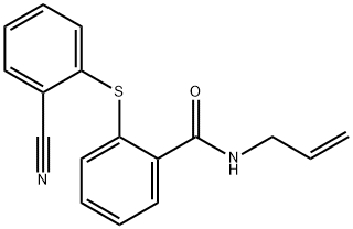 N-ALLYL-2-[(2-CYANOPHENYL)SULFANYL]BENZENECARBOXAMIDE 结构式