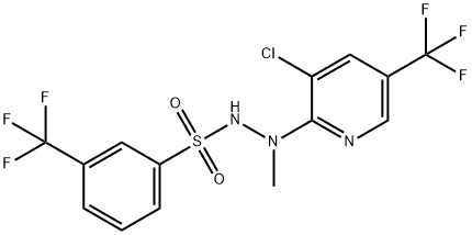 N'-[3-CHLORO-5-(TRIFLUOROMETHYL)-2-PYRIDINYL]-N'-METHYL-3-(TRIFLUOROMETHYL)BENZENESULFONOHYDRAZIDE 结构式