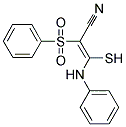 3-(PHENYLAMINO)-2-(PHENYLSULFONYL)-3-SULFANYLPROP-2-ENENITRILE 结构式