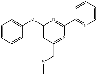 4-[(METHYLSULFANYL)METHYL]-6-PHENOXY-2-(2-PYRIDINYL)PYRIMIDINE 结构式