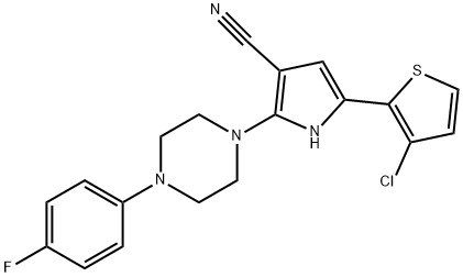 5-(3-CHLORO-2-THIENYL)-2-[4-(4-FLUOROPHENYL)PIPERAZINO]-1H-PYRROLE-3-CARBONITRILE 结构式