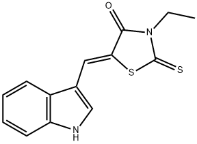 (5Z)-3-ETHYL-5-(1H-INDOL-3-YLMETHYLENE)-2-THIOXO-1,3-THIAZOLIDIN-4-ONE 结构式