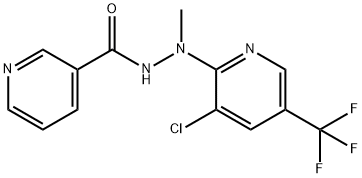 N-((3-Chloro-5-(trifluoromethyl)(2-pyridyl))methylamino)-3-pyridylformamide 结构式