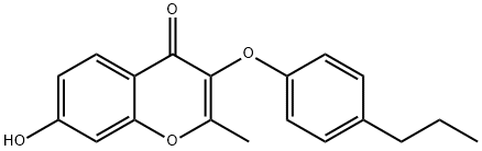 7-羟基-2-甲基-3-(4-丙基苯氧基)-4H-色烯-4-酮 结构式