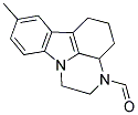 8-METHYL-1,2,3A,4,5,6-HEXAHYDRO-3H-PYRAZINO[3,2,1-JK]CARBAZOLE-3-CARBALDEHYDE 结构式