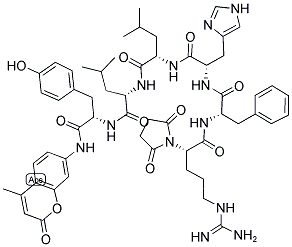 SUCCINYL-ARG-PRO-PHE-HIS-LEU-LEU-TYR-4-METHYLCOUMARYL-7-AMIDE 结构式