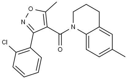 3-(2-Chlorophenyl)-5-methylisoxazol-4-yl 6-methyl(1,2,3,4-tetrahydroquinolyl) ketone 结构式