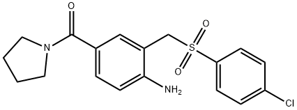 (4-AMINO-3-([(4-CHLOROPHENYL)SULFONYL]METHYL)PHENYL)(1-PYRROLIDINYL)METHANONE 结构式