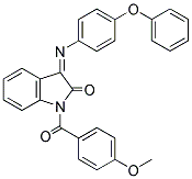 3-(AZA(4-PHENOXYPHENYL)METHYLENE)-1-((4-METHOXYPHENYL)CARBONYL)INDOLIN-2-ONE 结构式