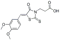 3-[5-(3,4-DIMETHOXY-BENZYLIDENE)-4-OXO-2-THIOXO-THIAZOLIDIN-3-YL]-PROPIONIC ACID 结构式