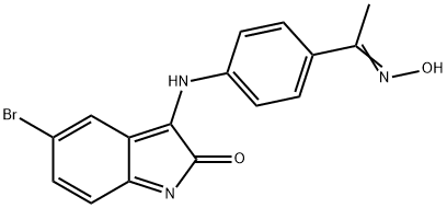 3-((4-((HYDROXYIMINO)ETHYL)PHENYL)IMINO)-5-BROMOINDOLIN-2-ONE 结构式