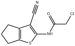 2-氯-N-(3-氰基-5,6-二氢-4H-环戊烷[B]噻吩-2-基)乙酰胺 结构式