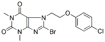 8-BROMO-7-[2-(4-CHLOROPHENOXY)ETHYL]-1,3-DIMETHYL-2,3,6,7-TETRAHYDRO-1H-PURINE-2,6-DIONE 结构式