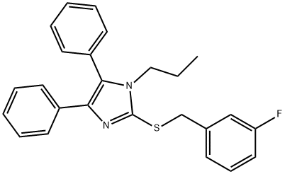 2-[(3-FLUOROBENZYL)SULFANYL]-4,5-DIPHENYL-1-PROPYL-1H-IMIDAZOLE 结构式