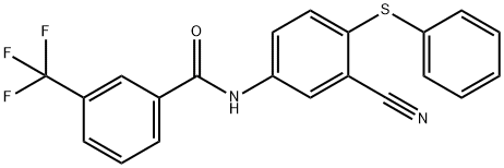N-[3-Cyano-4-(phenylsulfanyl)phenyl]-3-(trifluoromethyl)benzenecarboxamide 结构式