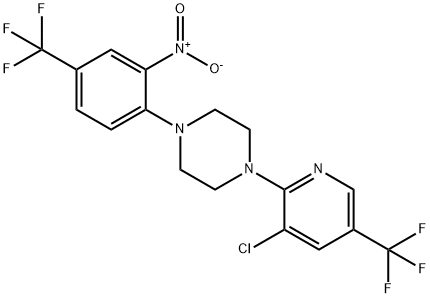 1-[3-CHLORO-5-(TRIFLUOROMETHYL)-2-PYRIDINYL]-4-[2-NITRO-4-(TRIFLUOROMETHYL)PHENYL]PIPERAZINE 结构式